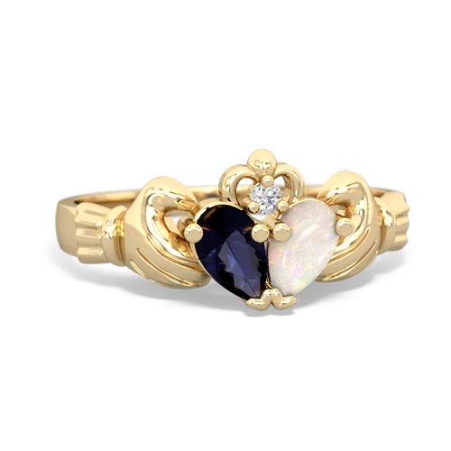 sapphire-opal claddagh ring