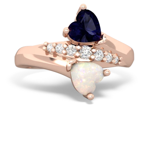 sapphire-opal modern ring