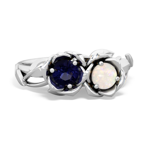 sapphire-opal roses ring