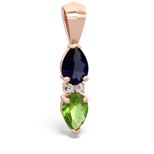 sapphire-peridot bowtie pendant