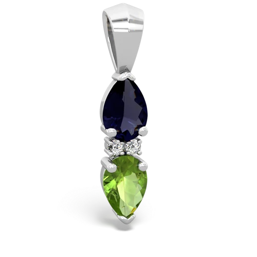 sapphire-peridot bowtie pendant