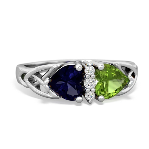 sapphire-peridot celtic ring