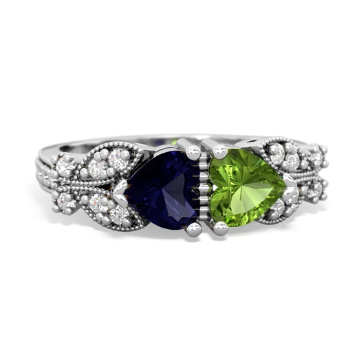 sapphire-peridot keepsake butterfly ring