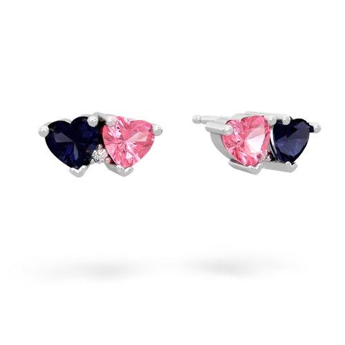 sapphire-pink sapphire  earrings