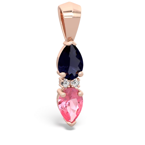 sapphire-pink sapphire bowtie pendant