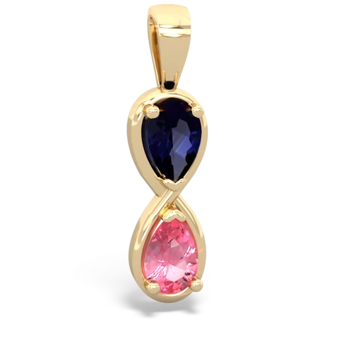 sapphire-pink sapphire infinity pendant