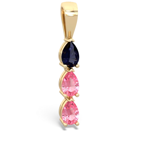 sapphire-pink sapphire three stone pendant