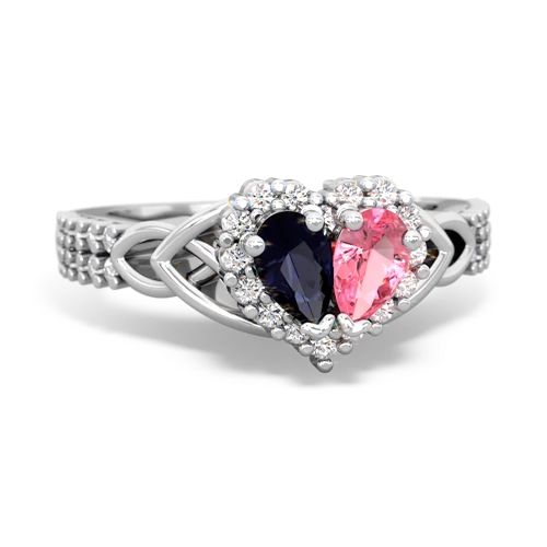 sapphire-pink sapphire keepsake engagement ring