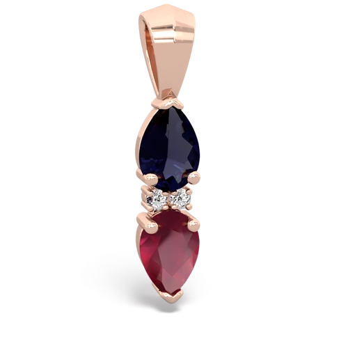 sapphire-ruby bowtie pendant