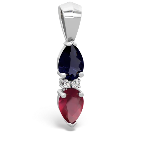 sapphire-ruby bowtie pendant