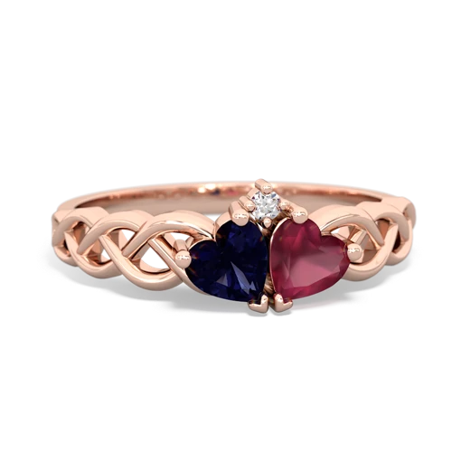 sapphire-ruby celtic braid ring