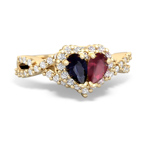 sapphire-ruby engagement ring