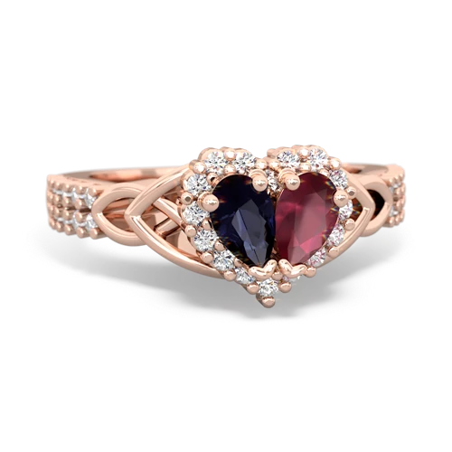 sapphire-ruby keepsake engagement ring