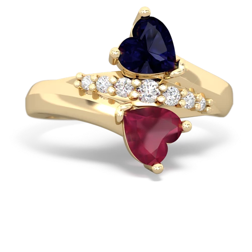 sapphire-ruby modern ring