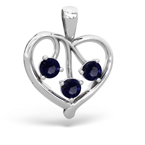 aquamarine-lab sapphire love heart pendant