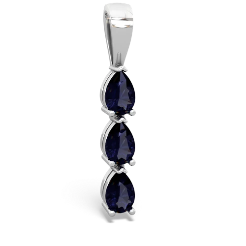 sapphire-garnet three stone pendant
