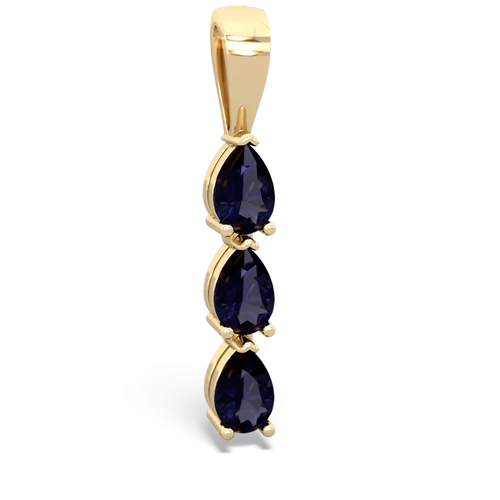 white topaz-onyx three stone pendant