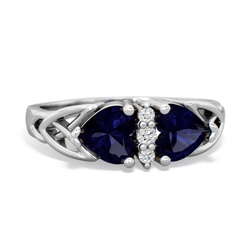 sapphire-sapphire celtic ring