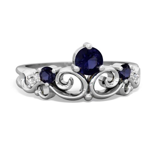 white topaz-sapphire crown keepsake ring