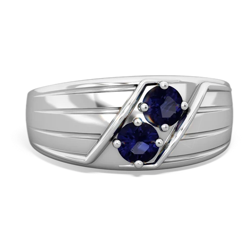 sapphire-sapphire mens ring