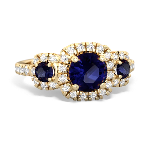 sapphire-sapphire three stone regal ring