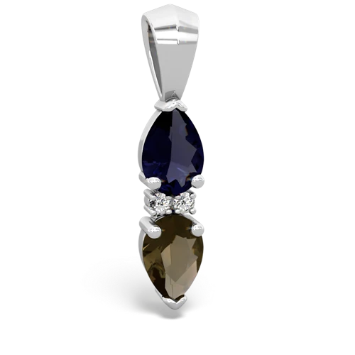 sapphire-smoky quartz bowtie pendant