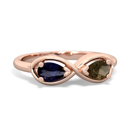 sapphire-smoky quartz infinity ring