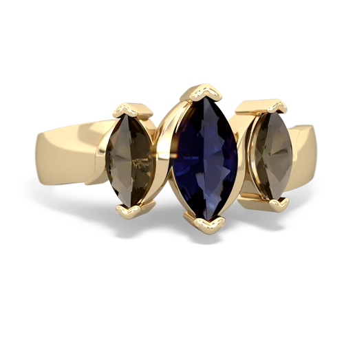 sapphire-smoky quartz keepsake ring