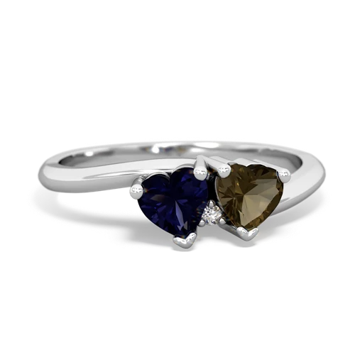 sapphire-smoky quartz sweethearts promise ring