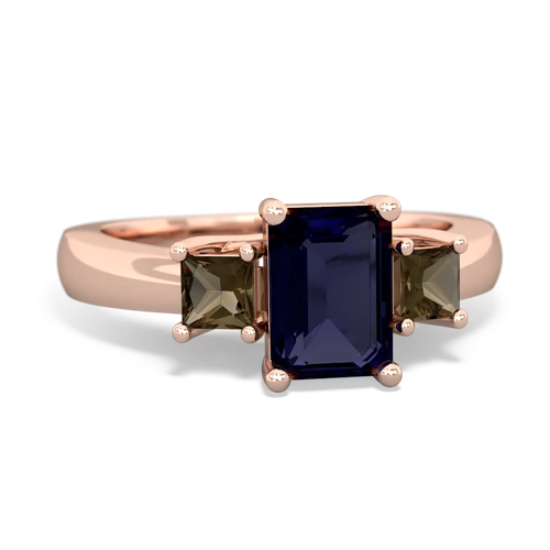 sapphire-smoky quartz timeless ring