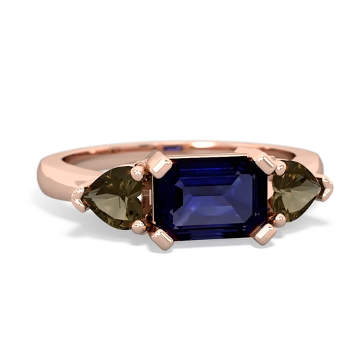 sapphire-smoky quartz timeless ring