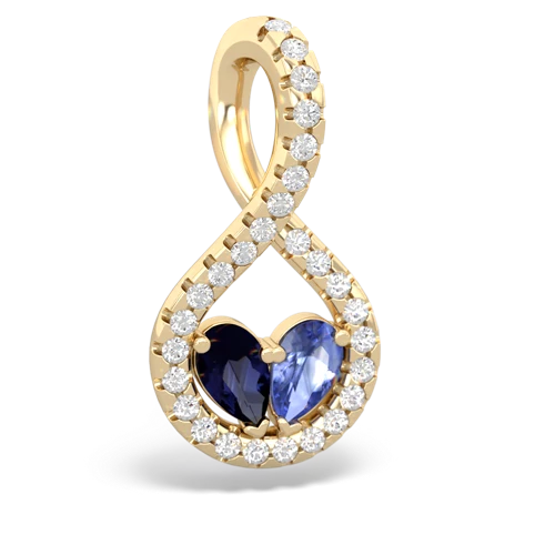 sapphire-tanzanite pave twist pendant