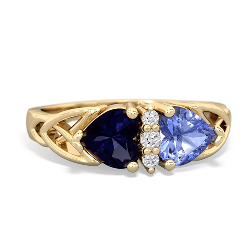 sapphire-tanzanite celtic ring