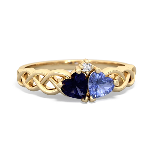 sapphire-tanzanite celtic braid ring