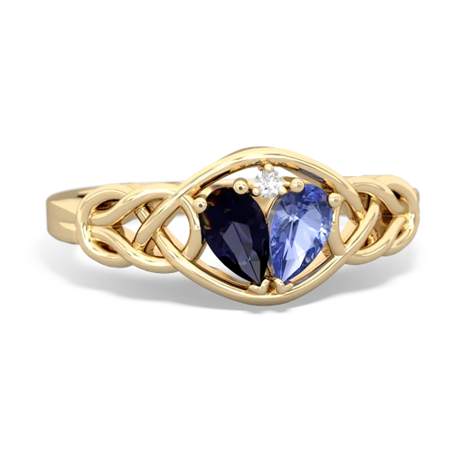 sapphire-tanzanite celtic knot ring