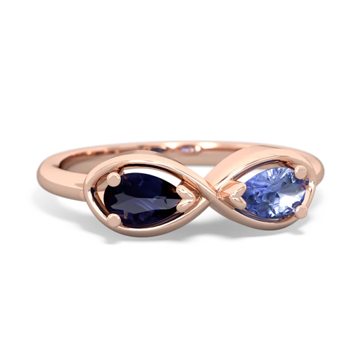 sapphire-tanzanite infinity ring