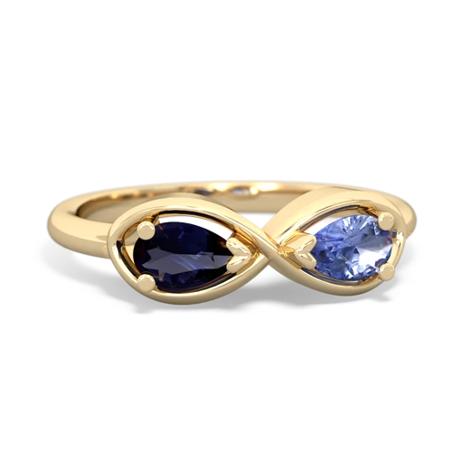 sapphire-tanzanite infinity ring