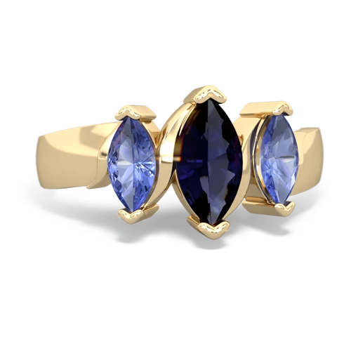 sapphire-tanzanite keepsake ring