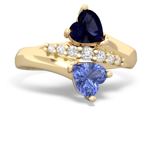 sapphire-tanzanite modern ring