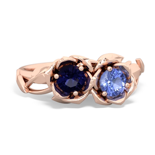 sapphire-tanzanite roses ring