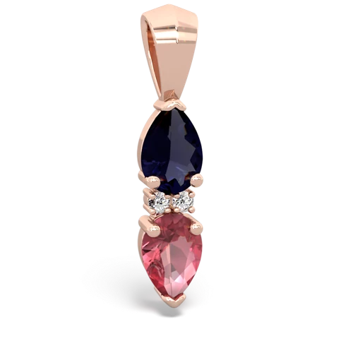 sapphire-tourmaline bowtie pendant