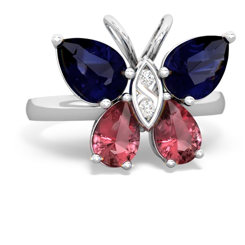 sapphire-tourmaline butterfly ring