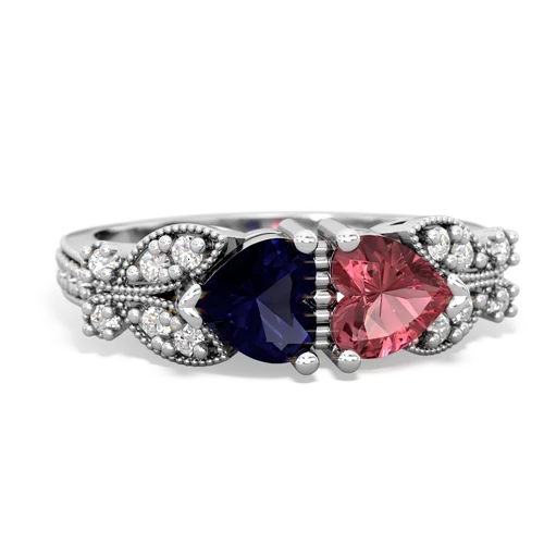 sapphire-tourmaline keepsake butterfly ring