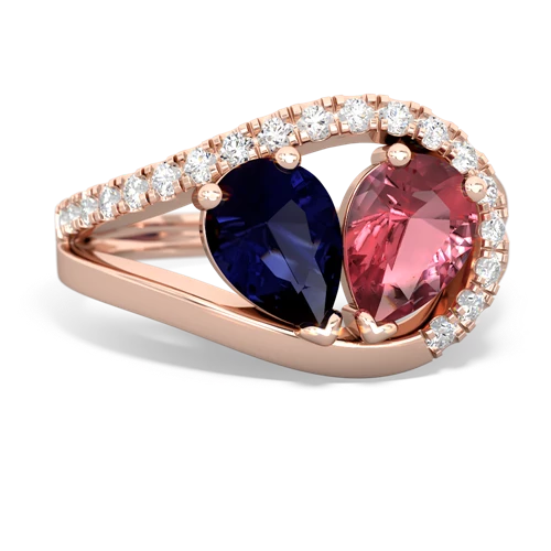 sapphire-tourmaline pave heart ring