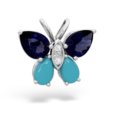 sapphire-turquoise butterfly pendant