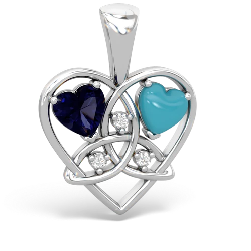 sapphire-turquoise celtic heart pendant