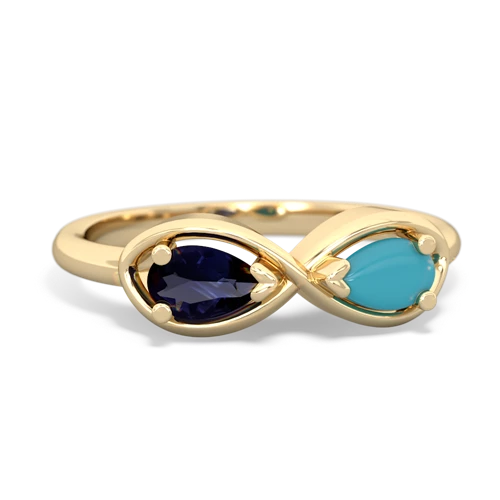 sapphire-turquoise infinity ring