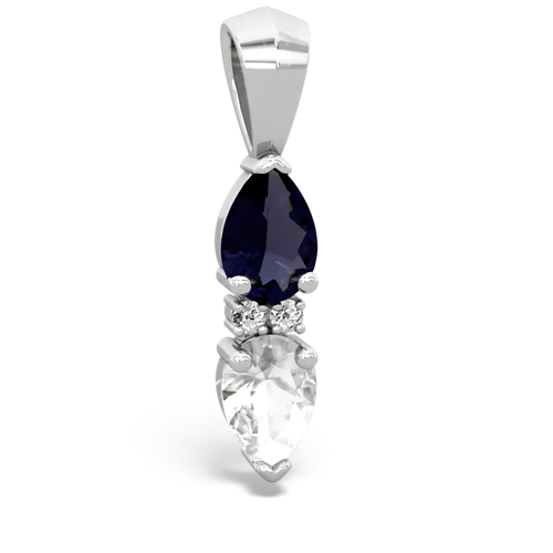 sapphire-white topaz bowtie pendant