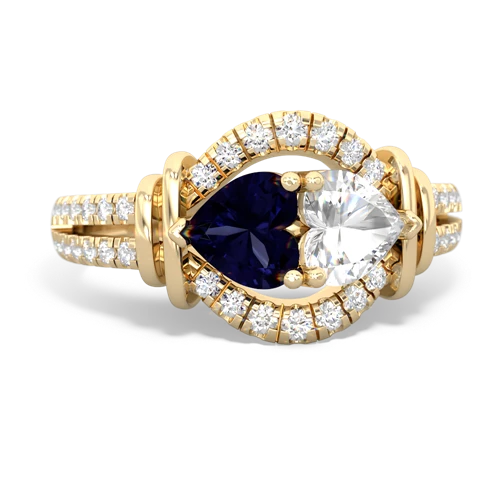 sapphire-white topaz pave keepsake ring