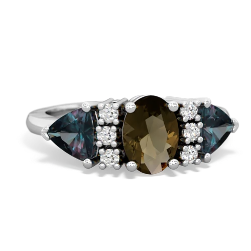 smoky quartz-alexandrite timeless ring